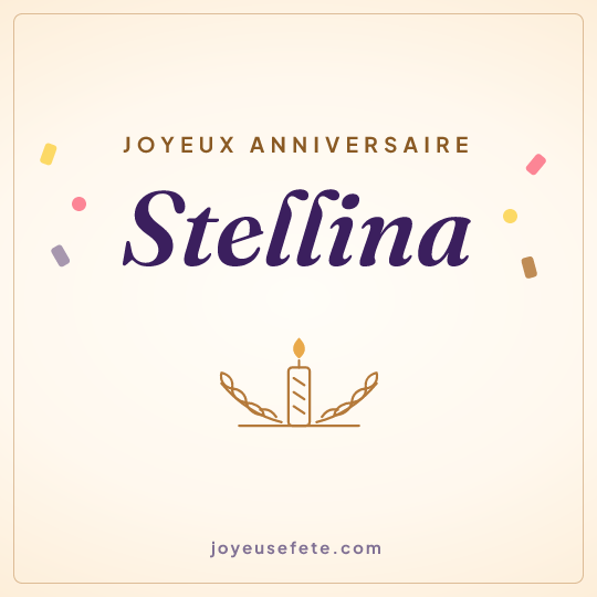 Image carrée « Joyeux anniversaire Stellina » pour WhatsApp