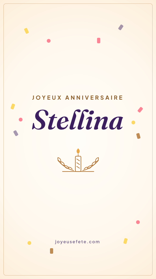 Image « Joyeux anniversaire Stellina » au format story