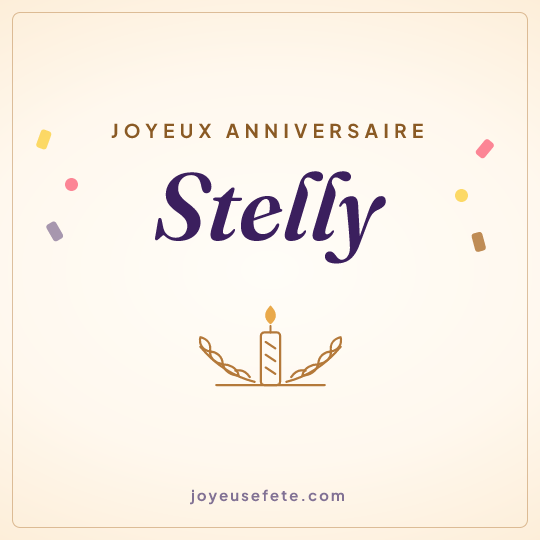 Image carrée « Joyeux anniversaire Stelly » pour WhatsApp