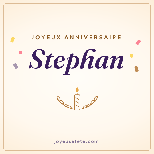 Image carrée « Joyeux anniversaire Stephan » pour WhatsApp