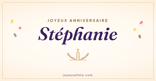 Image « Joyeux anniversaire Stéphanie » au format large