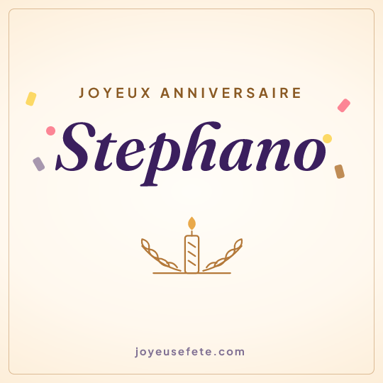 Image carrée « Joyeux anniversaire Stephano » pour WhatsApp