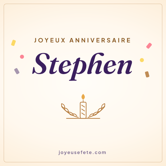 Image carrée « Joyeux anniversaire Stephen » pour WhatsApp