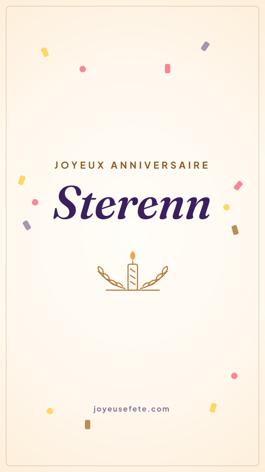Image « Joyeux anniversaire Sterenn » au format story