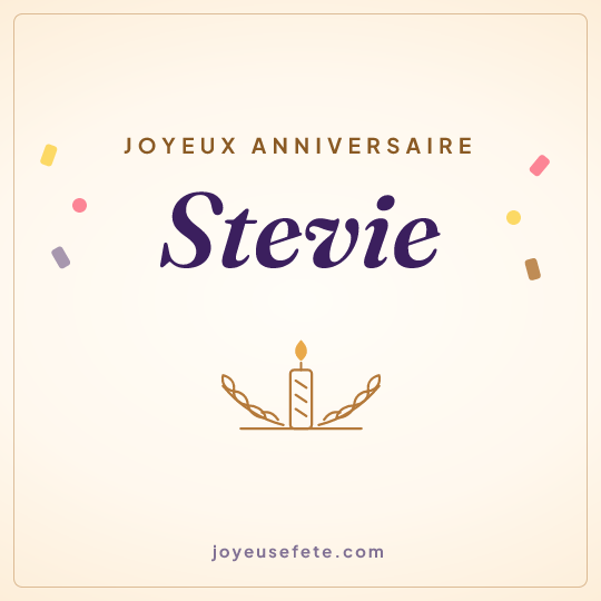 Image carrée « Joyeux anniversaire Stevie » pour WhatsApp