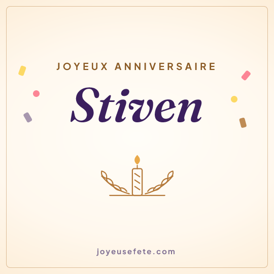 Image carrée « Joyeux anniversaire Stiven » pour WhatsApp