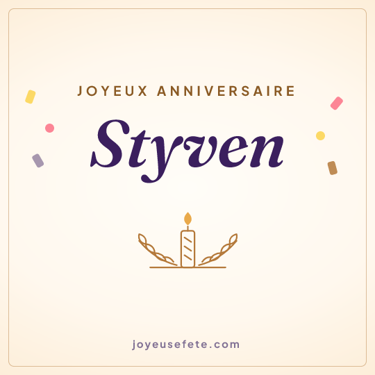 Image carrée « Joyeux anniversaire Styven » pour WhatsApp