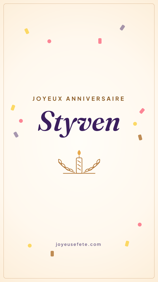 Image « Joyeux anniversaire Styven » au format story