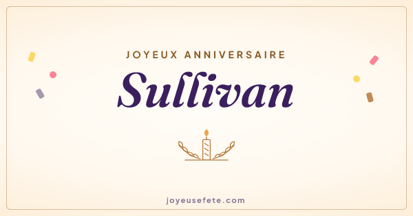 Image « Joyeux anniversaire Sullivan » au format large