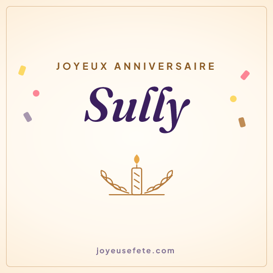 Image carrée « Joyeux anniversaire Sully » pour WhatsApp