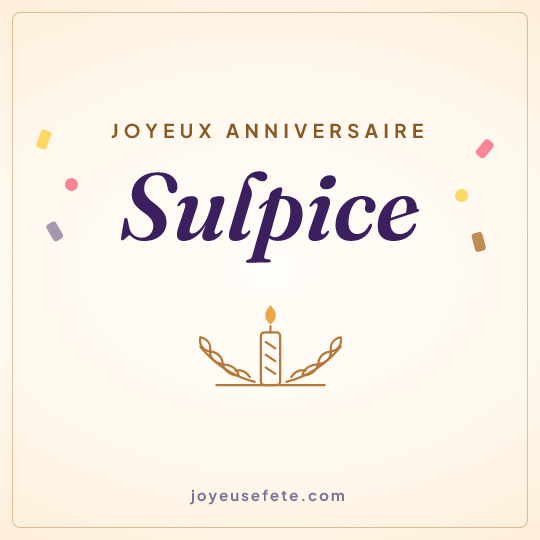 Image carrée « Joyeux anniversaire Sulpice » pour WhatsApp