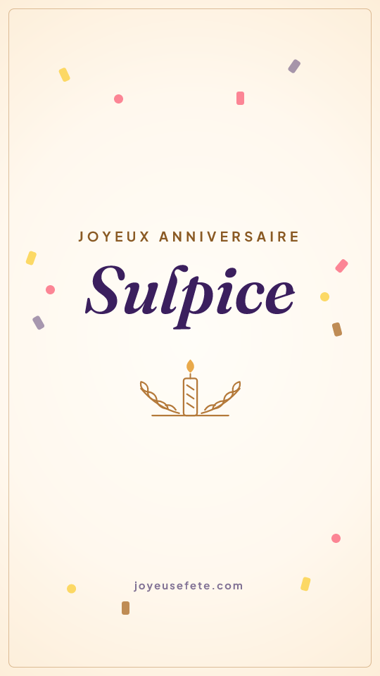 Image « Joyeux anniversaire Sulpice » au format story