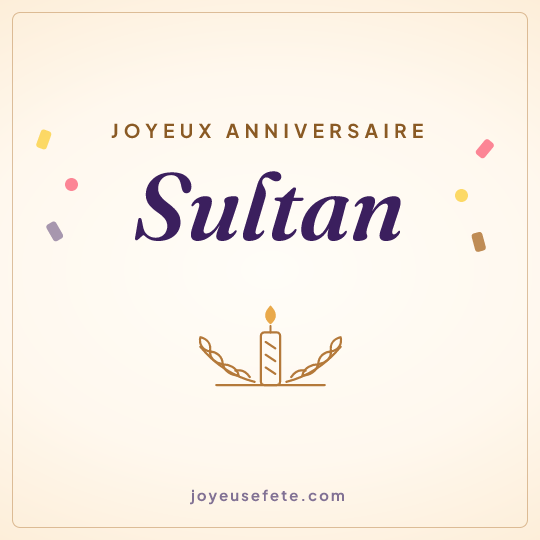Image carrée « Joyeux anniversaire Sultan » pour WhatsApp