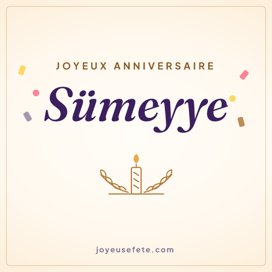 Image carrée « Joyeux anniversaire Sümeyye » pour WhatsApp