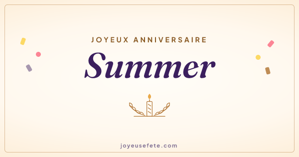 Image « Joyeux anniversaire Summer » au format large