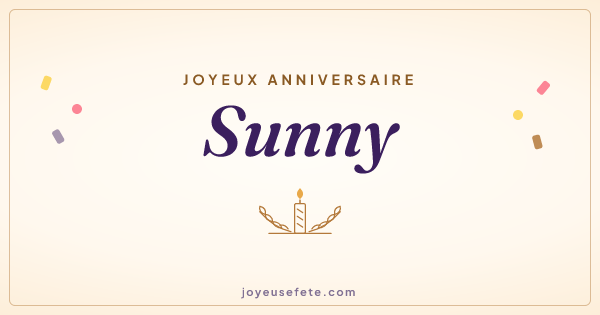 Image « Joyeux anniversaire Sunny » au format large