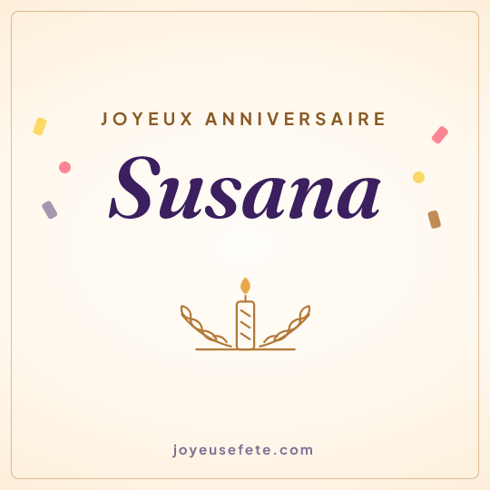 Image carrée « Joyeux anniversaire Susana » pour WhatsApp