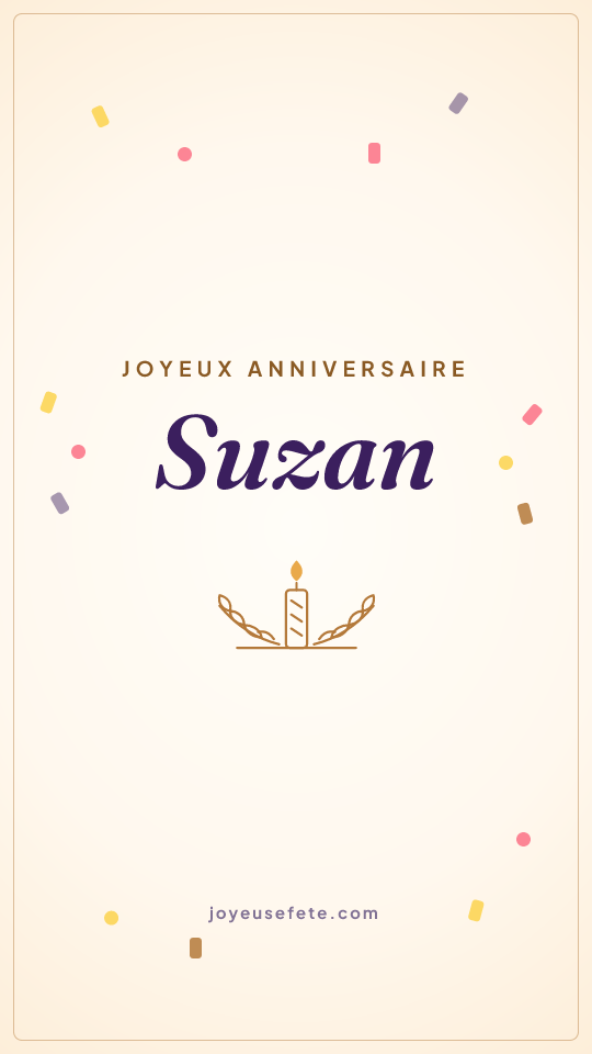Image « Joyeux anniversaire Suzan » au format story