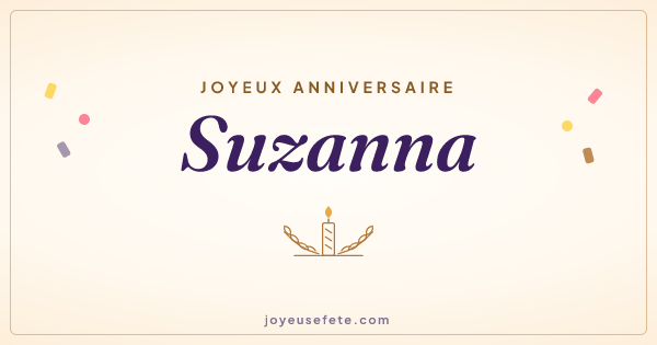 Image « Joyeux anniversaire Suzanna » au format large