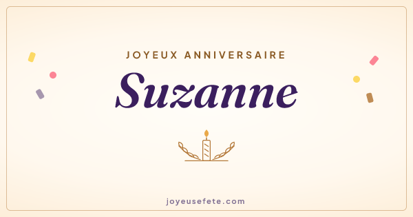 Image « Joyeux anniversaire Suzanne » au format large