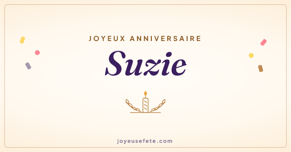 Image « Joyeux anniversaire Suzie » au format large