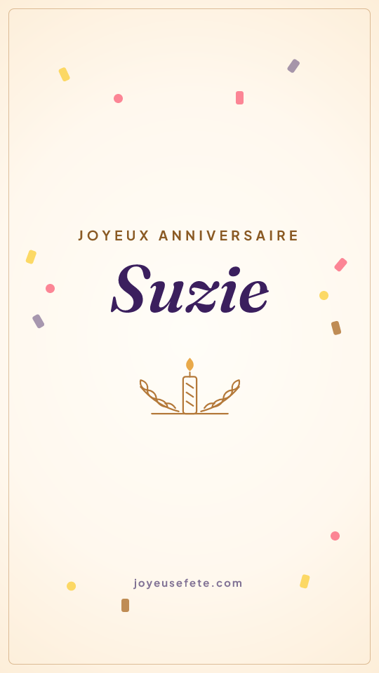 Image « Joyeux anniversaire Suzie » au format story