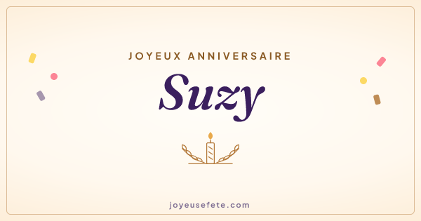 Image « Joyeux anniversaire Suzy » au format large