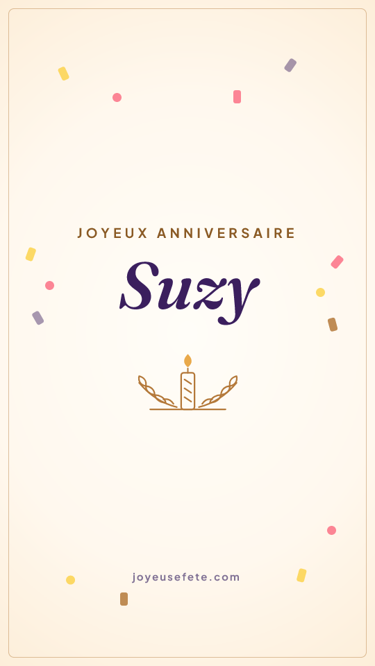 Image « Joyeux anniversaire Suzy » au format story