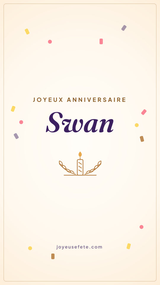 Image « Joyeux anniversaire Swan » au format story