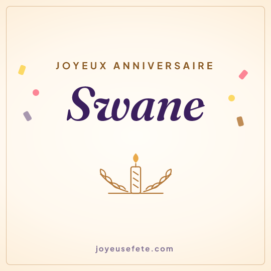 Image carrée « Joyeux anniversaire Swane » pour WhatsApp