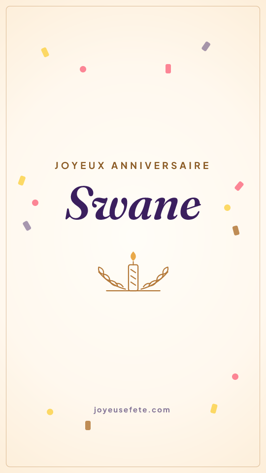 Image « Joyeux anniversaire Swane » au format story