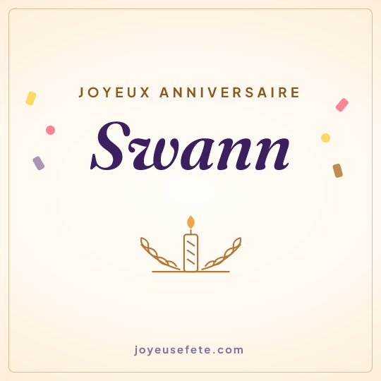 Image carrée « Joyeux anniversaire Swann » pour WhatsApp