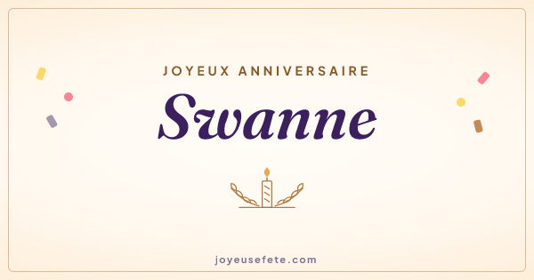 Image « Joyeux anniversaire Swanne » au format large