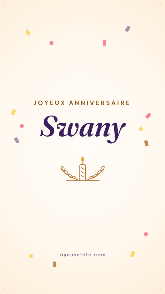 Image « Joyeux anniversaire Swany » au format story