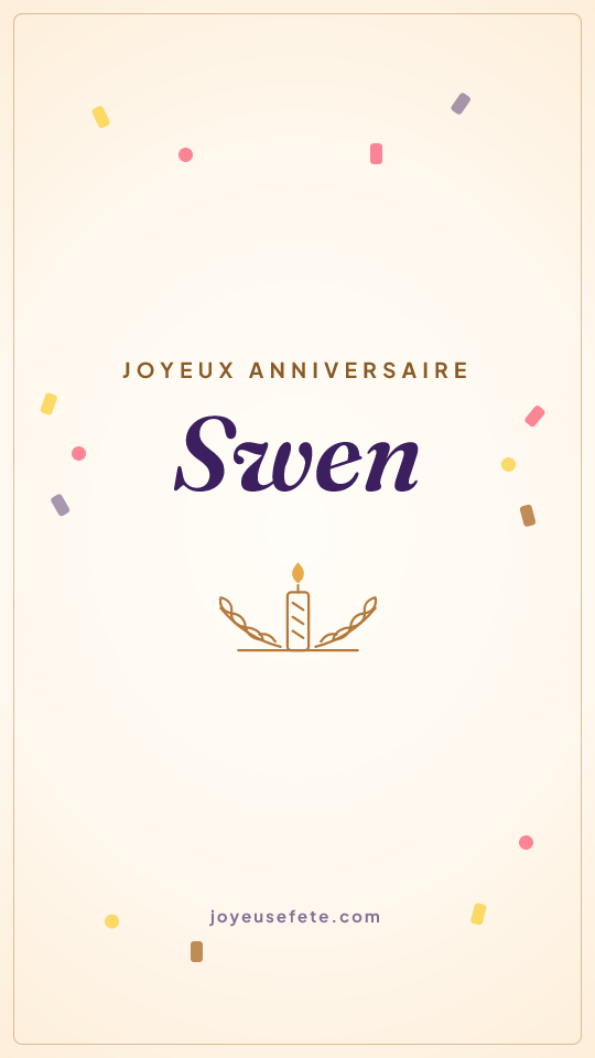 Image « Joyeux anniversaire Swen » au format story