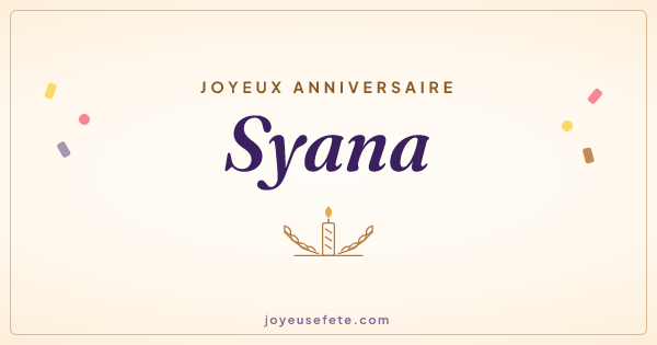 Image « Joyeux anniversaire Syana » au format large