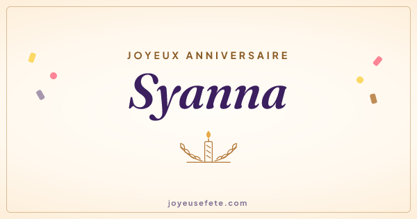 Image « Joyeux anniversaire Syanna » au format large