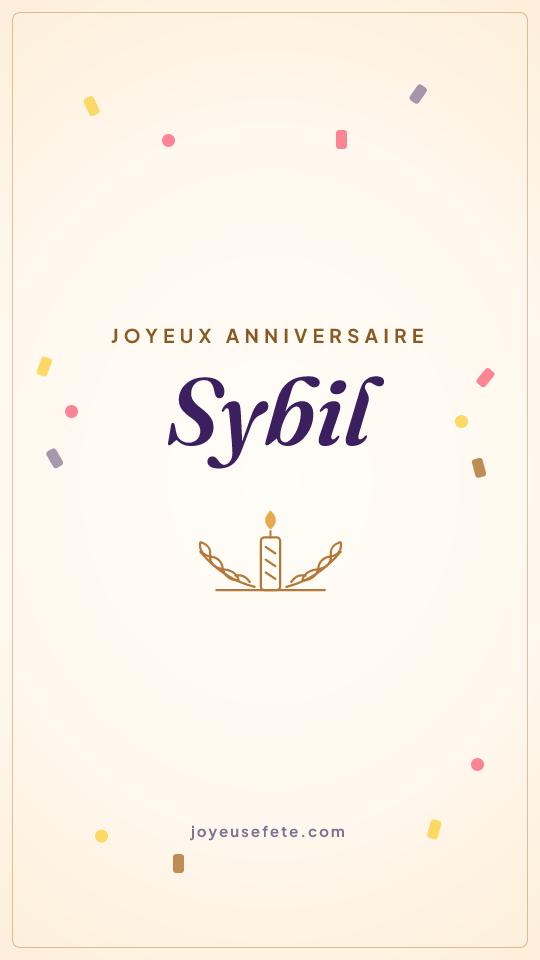 Image « Joyeux anniversaire Sybil » au format story