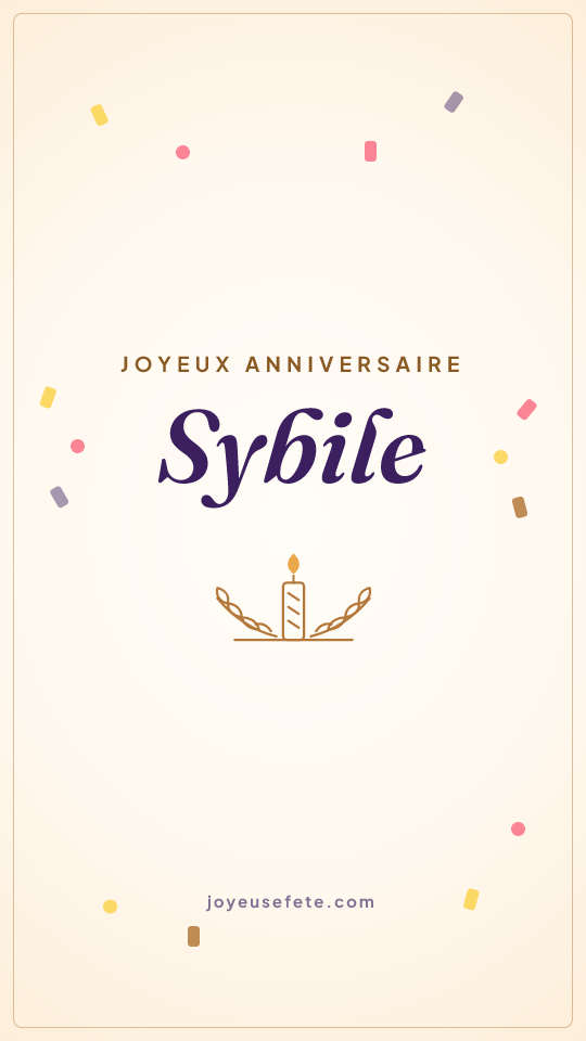 Image « Joyeux anniversaire Sybile » au format story