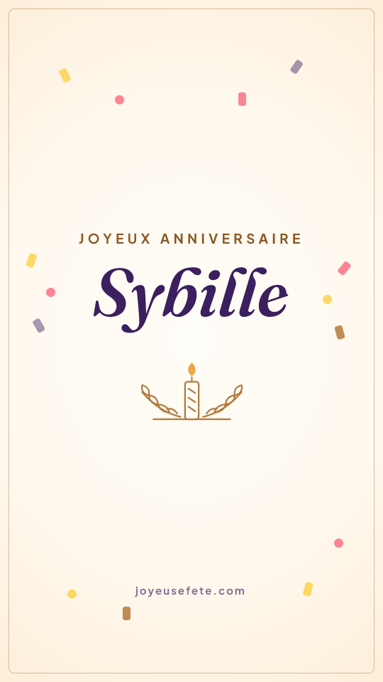 Image « Joyeux anniversaire Sybille » au format story