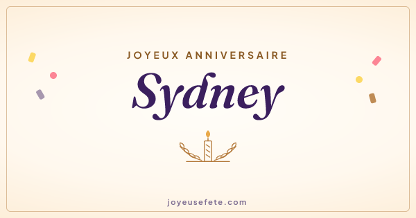 Image « Joyeux anniversaire Sydney » au format large