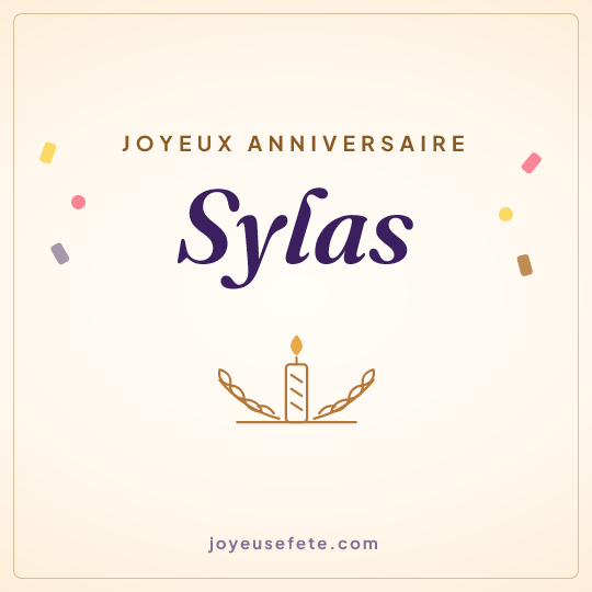 Image carrée « Joyeux anniversaire Sylas » pour WhatsApp