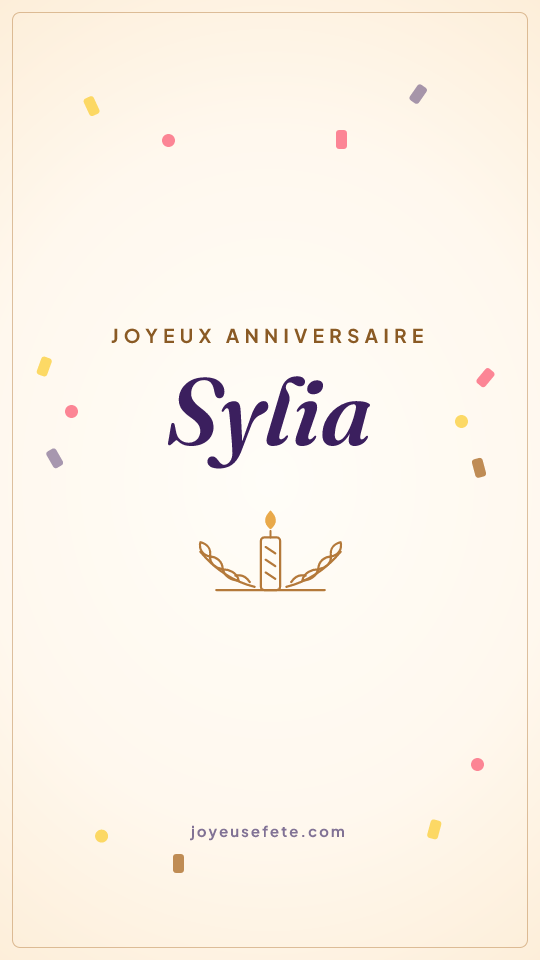 Image « Joyeux anniversaire Sylia » au format story