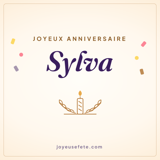 Image carrée « Joyeux anniversaire Sylva » pour WhatsApp