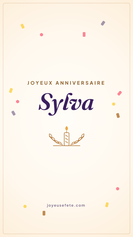 Image « Joyeux anniversaire Sylva » au format story