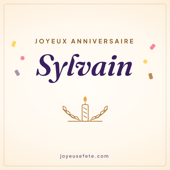 Image carrée « Joyeux anniversaire Sylvain » pour WhatsApp
