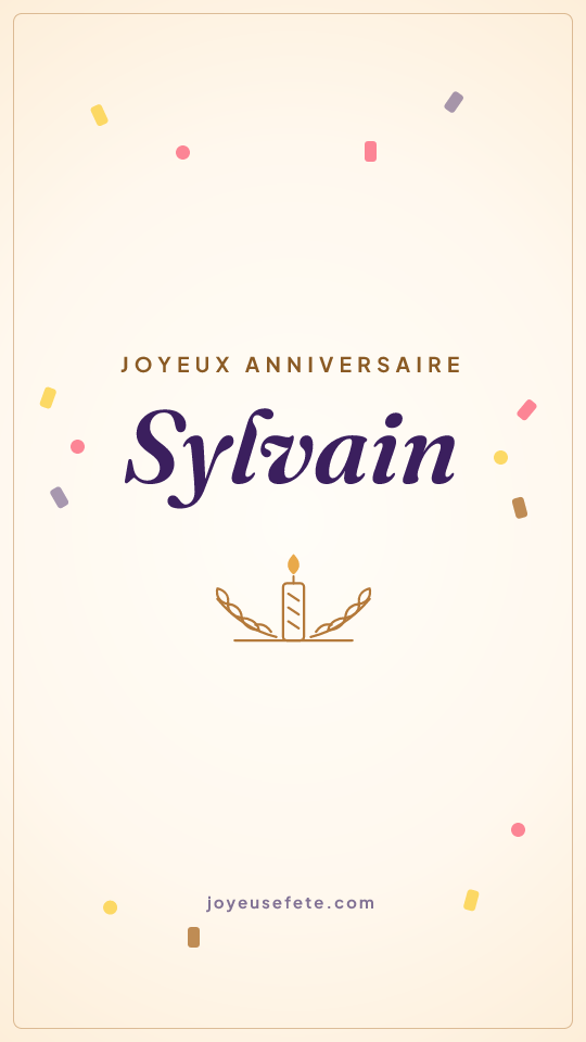 Image « Joyeux anniversaire Sylvain » au format story