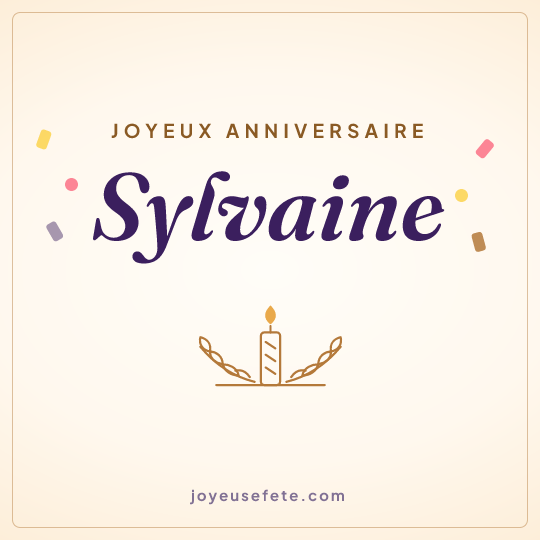 Image carrée « Joyeux anniversaire Sylvaine » pour WhatsApp