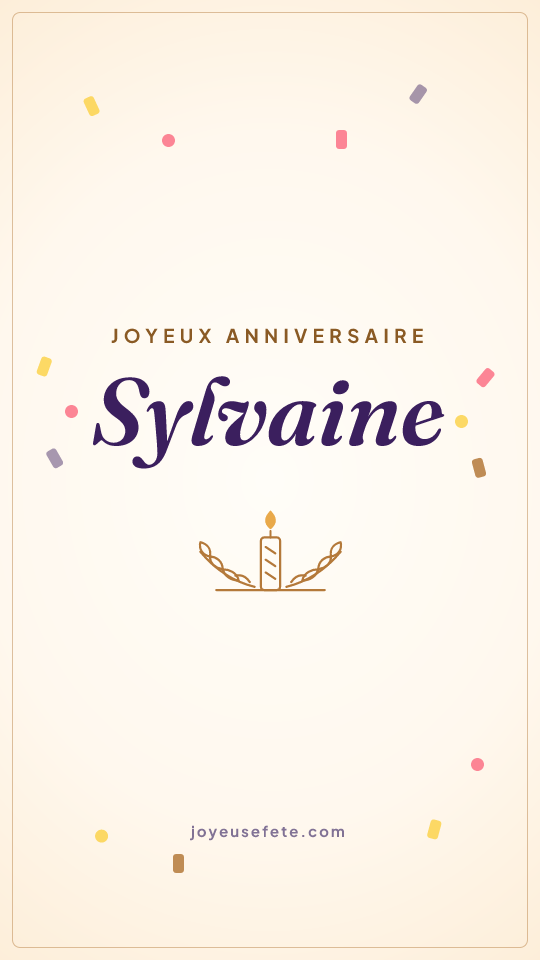 Image « Joyeux anniversaire Sylvaine » au format story