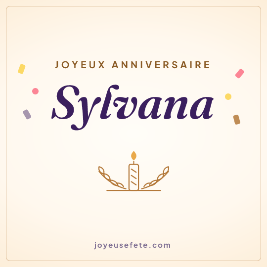 Image carrée « Joyeux anniversaire Sylvana » pour WhatsApp